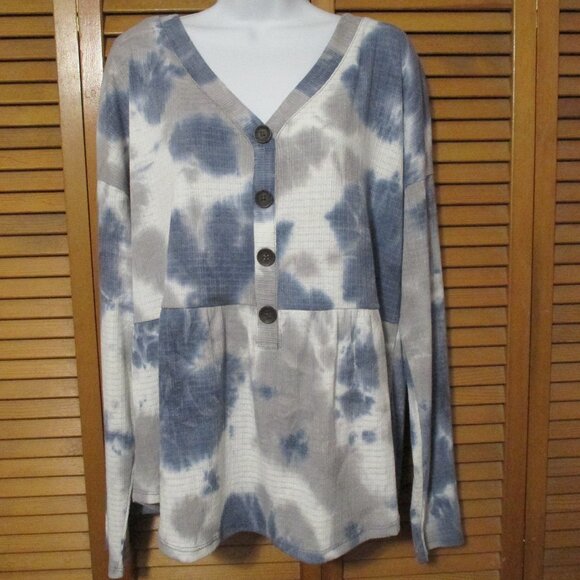 Como Vintage top long sleeve lightweight knit, V neck baby doll style size XXL - Picture 1 of 7